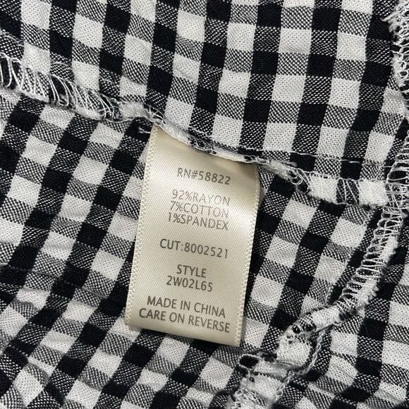 Max Studio Womens Gingham Sleeveless Tiered Mini Dress Black White 2X NWOT - Picture 6 of 8